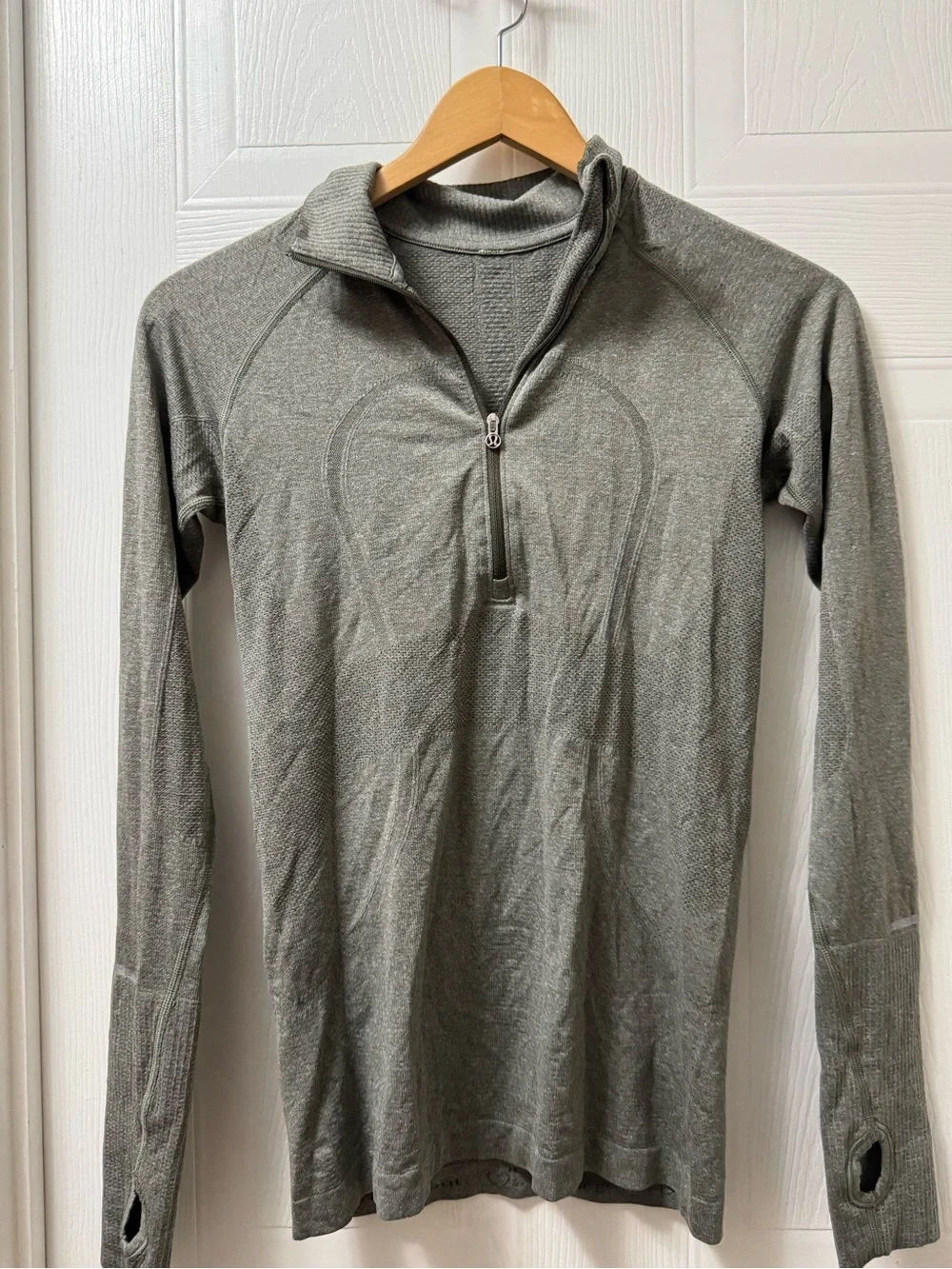 lululemon athletica Olive Green Half-Zip Long Sleeve Top